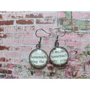 Sassenach pendant earrings made from Outlander book pages